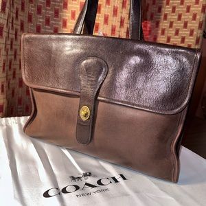 Authentic Vintage Coach Double Flap Briefcase bag, turn lock closure